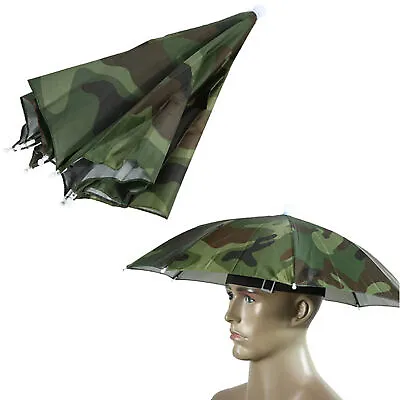 Fishing Umbrella Hat Hiking Beach Camping Foldable Sunscreen Shade Head Umbrella • $12.34