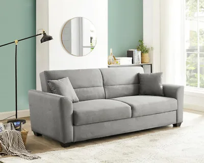 £409.99 • Buy 3 Seater Sofa Bed Fabric Storage Grey Fabric Clic-Clac Recliner Sofabed