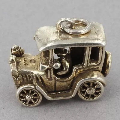 Vintage 835 Silver 3D Antique Car Charm 7/8  X 1/2  • $14.95