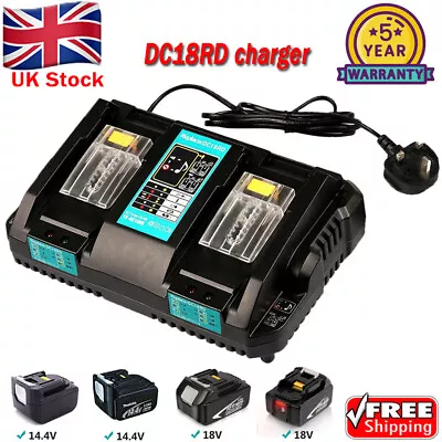 Replace For Makita DC18RD Li-ion LXT 7.2-18v Dual Twin Port Fast Battery Charger • £21.89