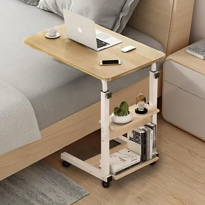 Over Bed Table W/Shelf Aid Hospital Chair Height Adjustable Laptop Tray Trolley+ • £26.95