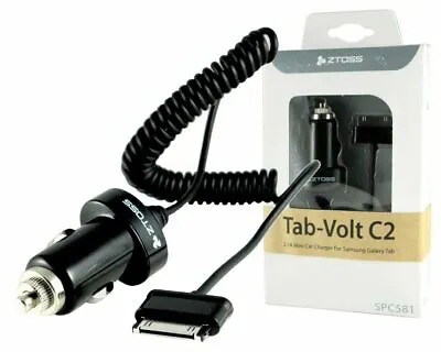 CLiPtec® Micro In-Car Charger Coiled Cable Samsung Tablet Galaxy Tab 2  7.7  8.9 • £3.19