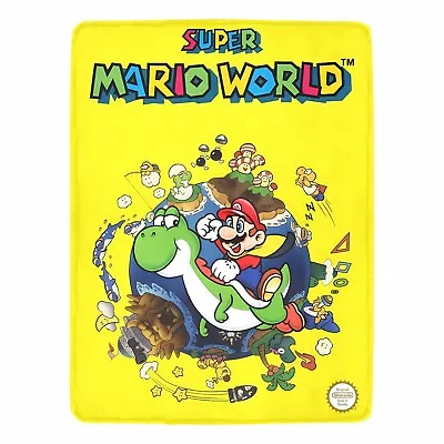 Vintage Retro Style Super Mario World SNES Ultra-Soft Micro Fleece Blanket • $39.99