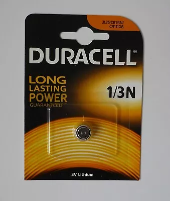 Duracell 1/3N CR1/3N 2L76 CR11108 Battery 3V Lithium Best Before 2026 • £2.30