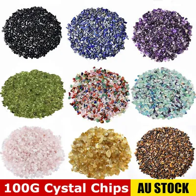 Natural Crystal Chips A Grade Gemstone Tumble Polished Mini - 100G BULK LOT • $6.59