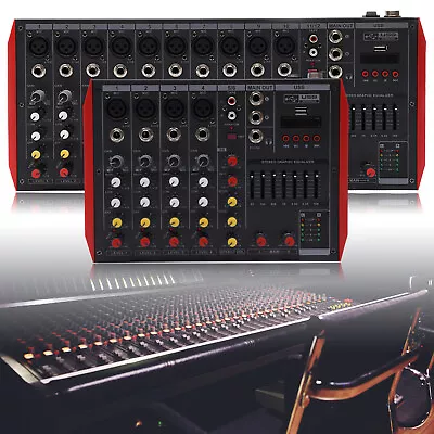 6/12-Channel KTV Stage Bluetooth Live Studio Audio Mixer Power Mixing Amplifier • $71