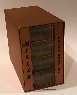 Vintage Miller Replacement Phonograph Needles EMPTY Display Case ONLY USED READ • $44.99