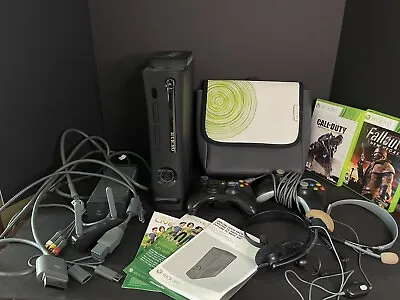 $20 • Buy Microsoft Xbox 360 E 120GB Game Console Bundle Lot Controllers, Headset