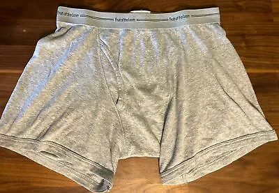 Fruit Of The Loom Vintage Gray Boxer Brief Size Med Spell Out Soft • $20.70