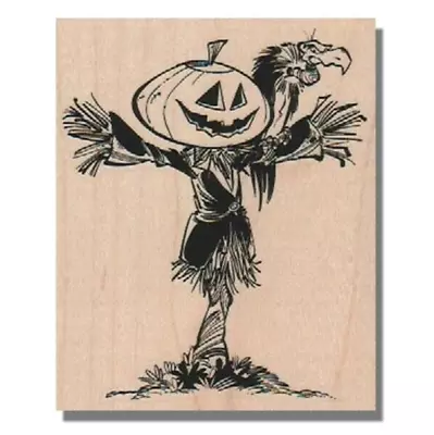 Scarecrow RUBBER STAMP Jack O Lantern Halloween Pumpkin Halloween StampBird • $12.49