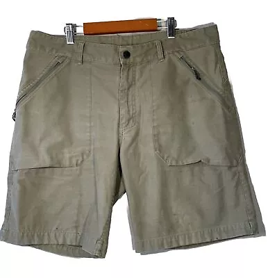 Mountain Hardwear Shorts Mens 36 Khaki Tan Cargo Casual Outodor Cotton Poly • $11.99