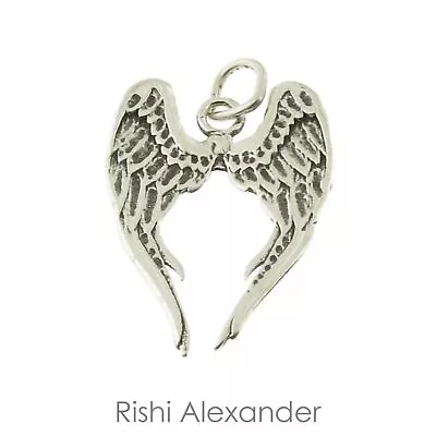 925 Sterling Silver Angel Wings Charm American Made • $12.19