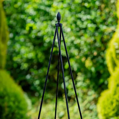 Woodside 1.8m Metal Garden Tepee Obelisk Steel Climbing Plant Support Trellis • £14.99