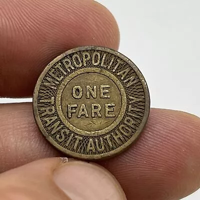 1955 METROPOLITAN TRANSIT AUTHORITY BOSTON MA Train Bus Transit Token 20mm BRASS • $6.25