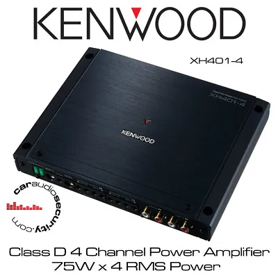 Kenwood XH401-4 - Class D 4 Channel Power Amplifier 75W X 4 RMS Power Car Amp • $580.20
