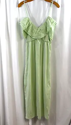 NWT Zara Womens Light Green Ruffle Eyelet Sleeveless Midi Dress S • $27.88