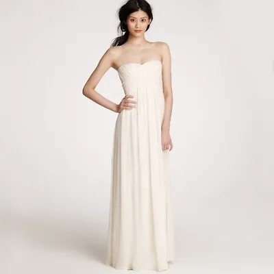 NWT J Crew Silk Chiffon Taryn Gown Wedding Dress Ivory 6 • $120