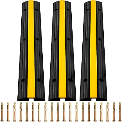 £31.07 • Buy VEVOR Modular Rubber Speed Bump Driveway Cable Protector Ramp 3 Pack 1-Channel