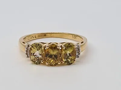 £775 • Buy Vintage  Rare 18ct Gold Yellow Tanzanites Trilogy Diamonds RIng- Iliana Original