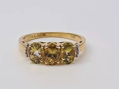 £775 • Buy Vintage  Rare 18ct Gold Yellow Tanzanites Trilogy Diamonds RIng- Iliana Original
