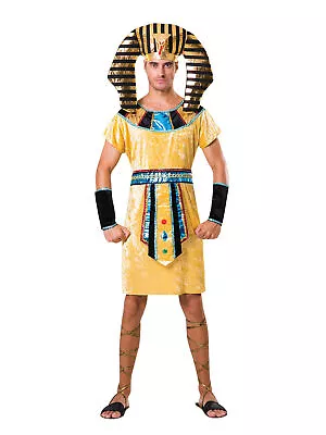 Mens Pharaoh Costume Egyptian Emperor King Ruler Ancient Greek Adult Fancy Dress • £21.40