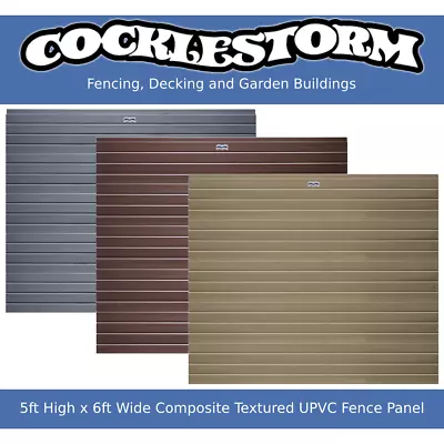 5ft High X 6ft Wide Composite UPVC/Plastic Garden Fence Panel • £132.50