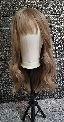 Lw3154-2 Feshfen Long Brown Blonde Synthetic Wig With Fringe 24 Inches BNWT • £9.99