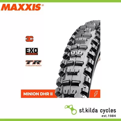Maxxis Minion DHR II Tyre - 27.5 X 2.40 WT 3C Terra EXO TR Folding 60TPI - Pair • $223.95