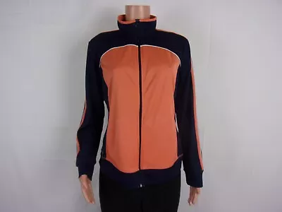 Made For Life Front Zip Long Sleeve Athletic Jacket    SIZE: L  CORAL/DARK BLUE • $7.18