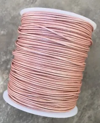1mm 1.5mm 2mm Metallic Baby Pink Round Leather Cord Premium Leather Cord 38 • $0.99
