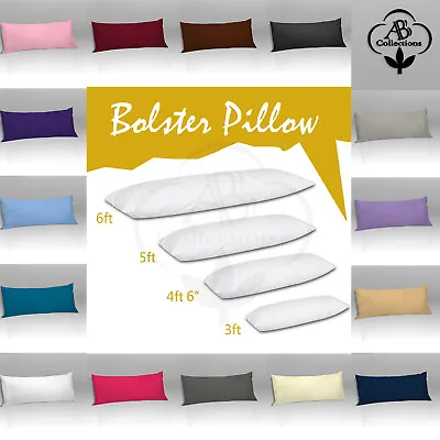 £4.49 • Buy Luxury Plain Dyed Poly Cotton Pillow Case Bolster Support Fine All Sizes & Color