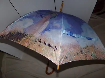 Vintage 1990s TOTES Cane Umbrella W/CLAUDE MONET Print • $45