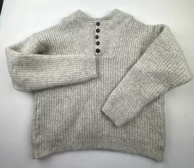 EDDIE BAUER WOOL/NYLON Beige Large Tall Sweater EBTEK Made In USA • $39.99