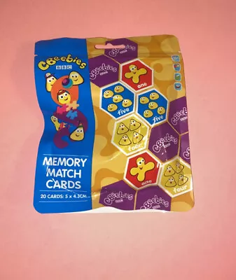 New CBEEBIES: Memory Match Cards Puzzle Game 20 Cards (5 X 4.3cm Each) In Bag • £2.50