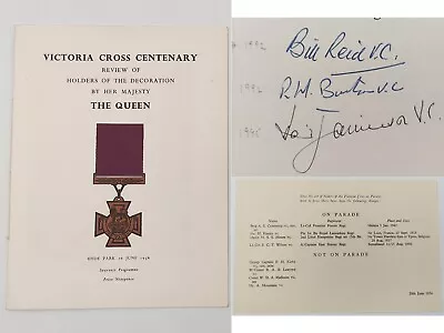 Victoria Cross Centenary Souvenir Programme 1956 Signed Autographed VC Bill Reid • £59.99