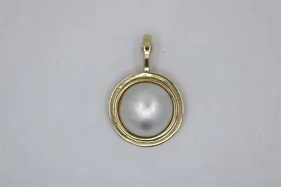 Vintage 14k Yellow Gold Mabe Pearl Pendant 1.05  • $206