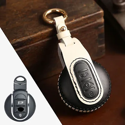 Leather Key Case Cover Fob Holder Shell For Mini Cooper Countryman One • $18.04