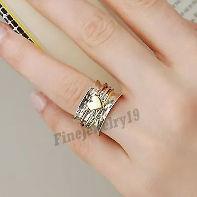 925 Sterling Silver Ring Spinner Ring Meditation Ring Handmade Ring Jewelry A00 • $9.78
