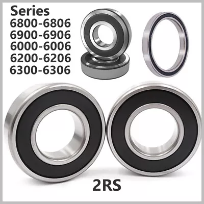 Deep Groove Ball Bearing Double Dual Rubber Sealed 2RS ID 10-30mm Bearing Steel • $4.39