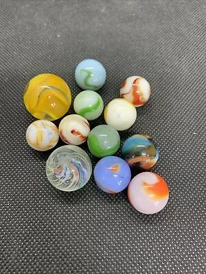 Lot Of 12 Vintage Collectible Marbles Antique Handmade German Peltier Akro  5 • $9.99