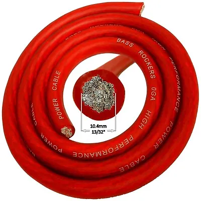 5' Ft Feet True 0 AWG 3/0 Ga 000 Gauge Performance Flexible Power Cable Red PVC • $10.99