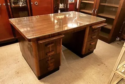 $950 • Buy Original 1920s Art Deco Partner Desk With Original Glass Top
