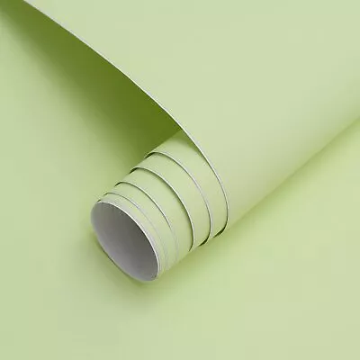 118 X15.7  Solid Light Green Wallpaper Matte Textured Wallpaper Peel And Stic... • $18.76