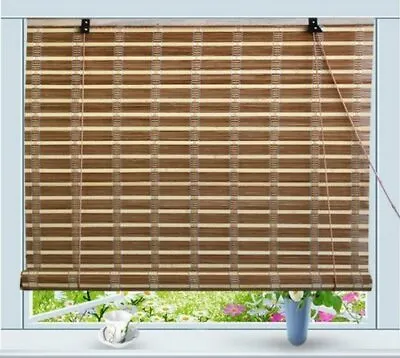  Bamboo Roll Up Window Blind Sun Shade W42   X H72    • $31.91