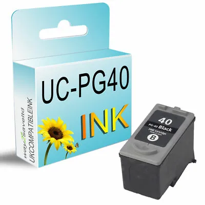 1 BK Ink For Canon PG40 Pixma IP1200 IP2200 MP150 MP180 MP210 • £15.99