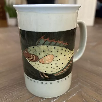 OTAGIRI  Warren Kimble American Folk Art Fish Coffee Mug Ceramic Made In Japan • $14.90