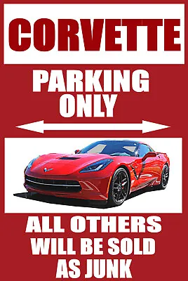 Corvette Parking Wall Decor 12x18 PH683 • $34.95