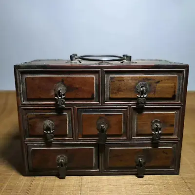 7.87  China Qing Dynasty Antique Yellow Boxwood Wood Jewelry Storage Box Collect • $103.39