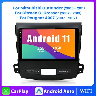 $260.99 • Buy 9'' CarPlay Android 11 Auto Car Stereo GPS Head Unit BT For Mitsubishi Outlander