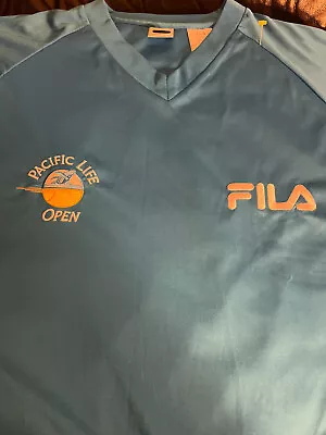 Pacific Life Open Tennis Tournament 100% Polyester Pull Over FIla XXL Blue Clean • $17